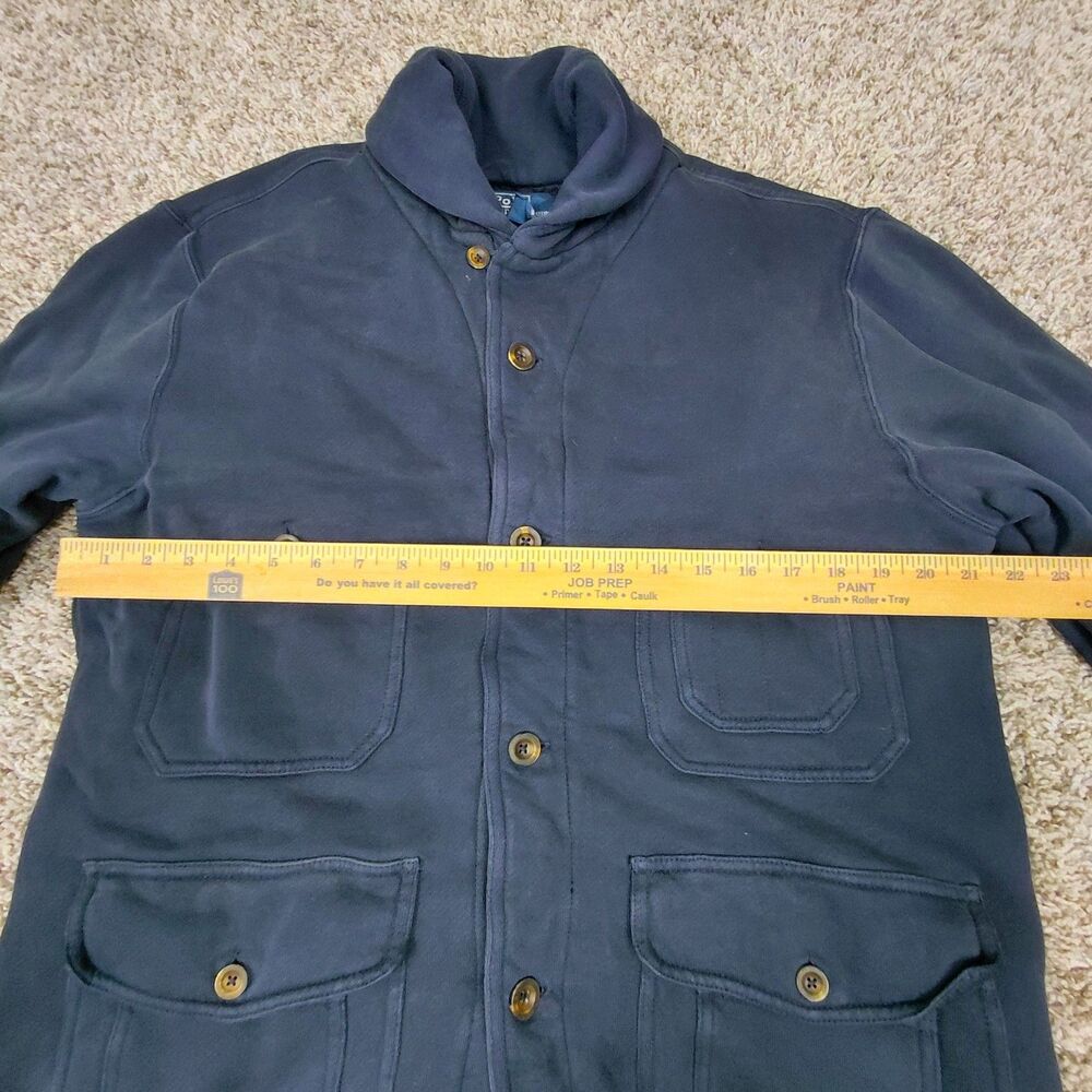 Vintage Polo Ralph Lauren Hunting Jacket Mens Large Heavy Cotton Shawl Collar - Picture 6 of 8